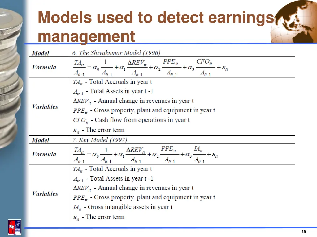 models used to detect earnings management 4