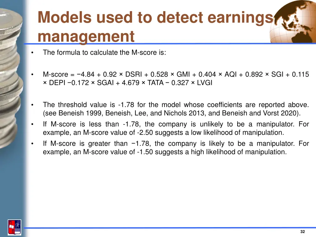 models used to detect earnings management 9
