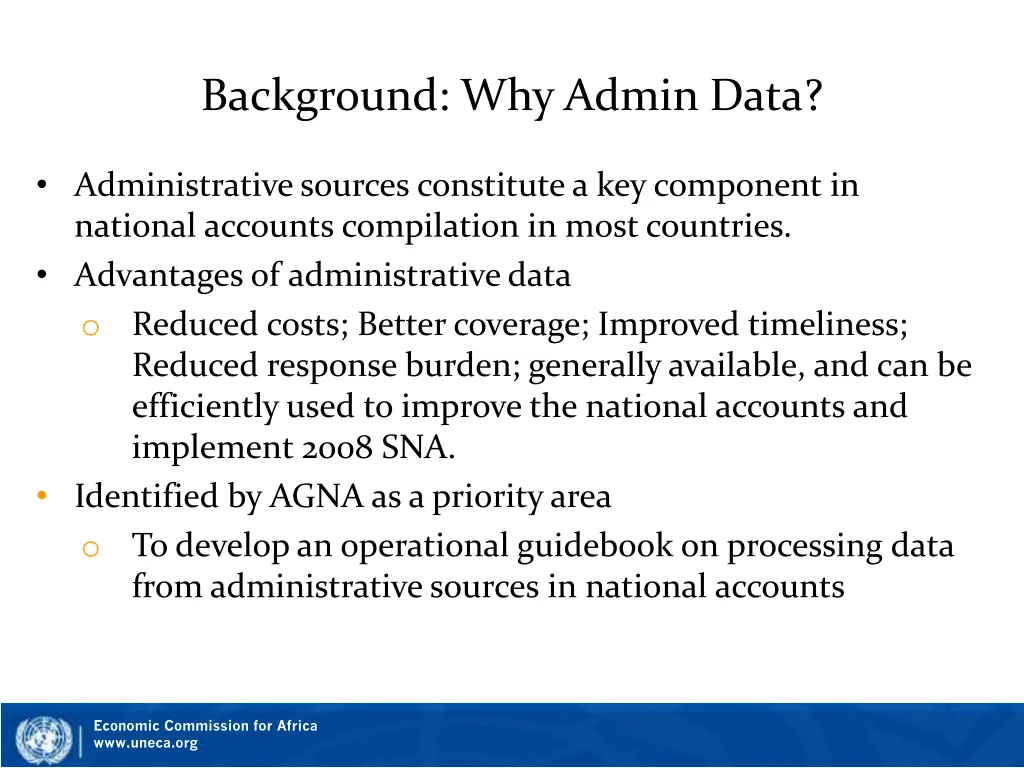 background why admin data