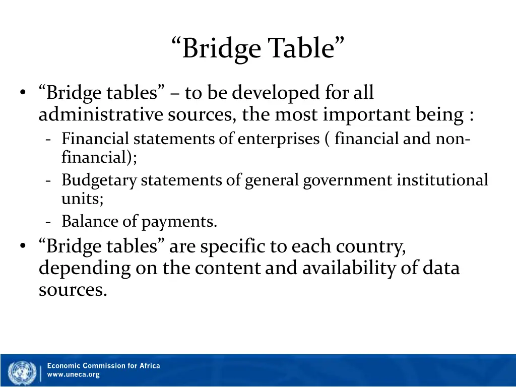 bridge table