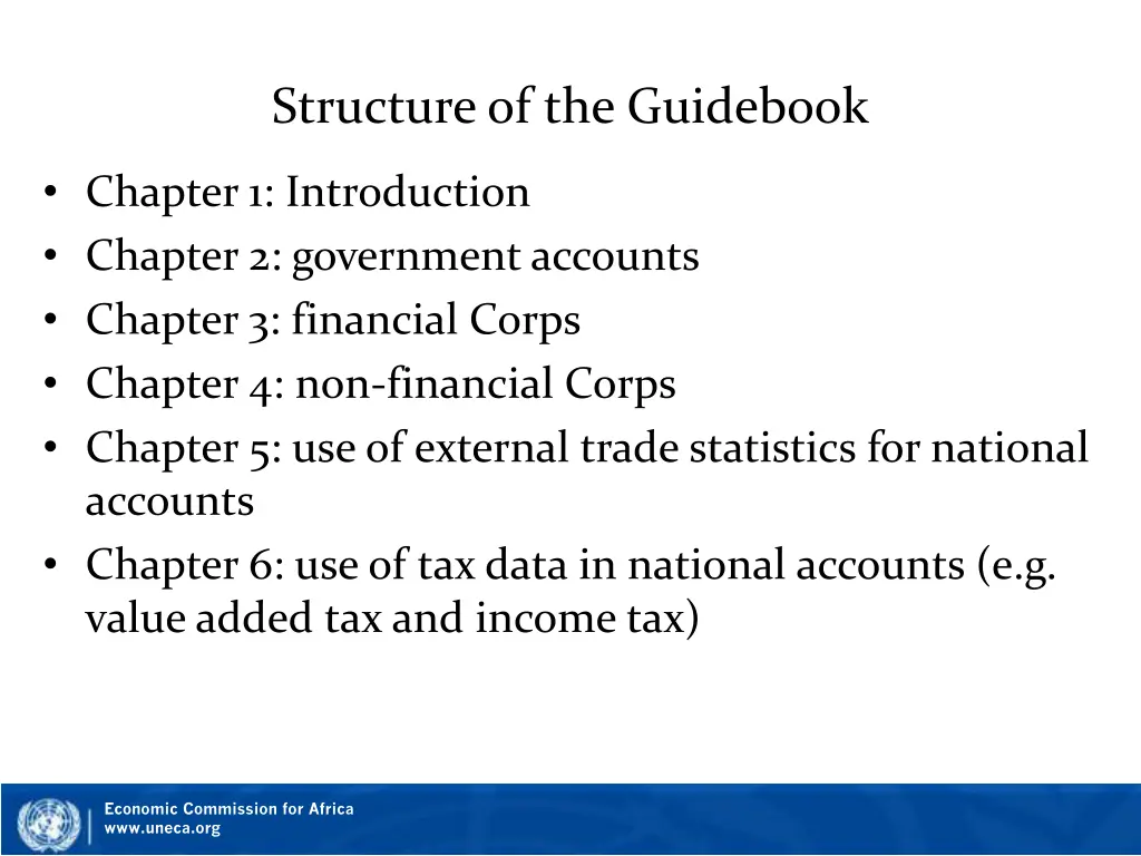 structure of the guidebook