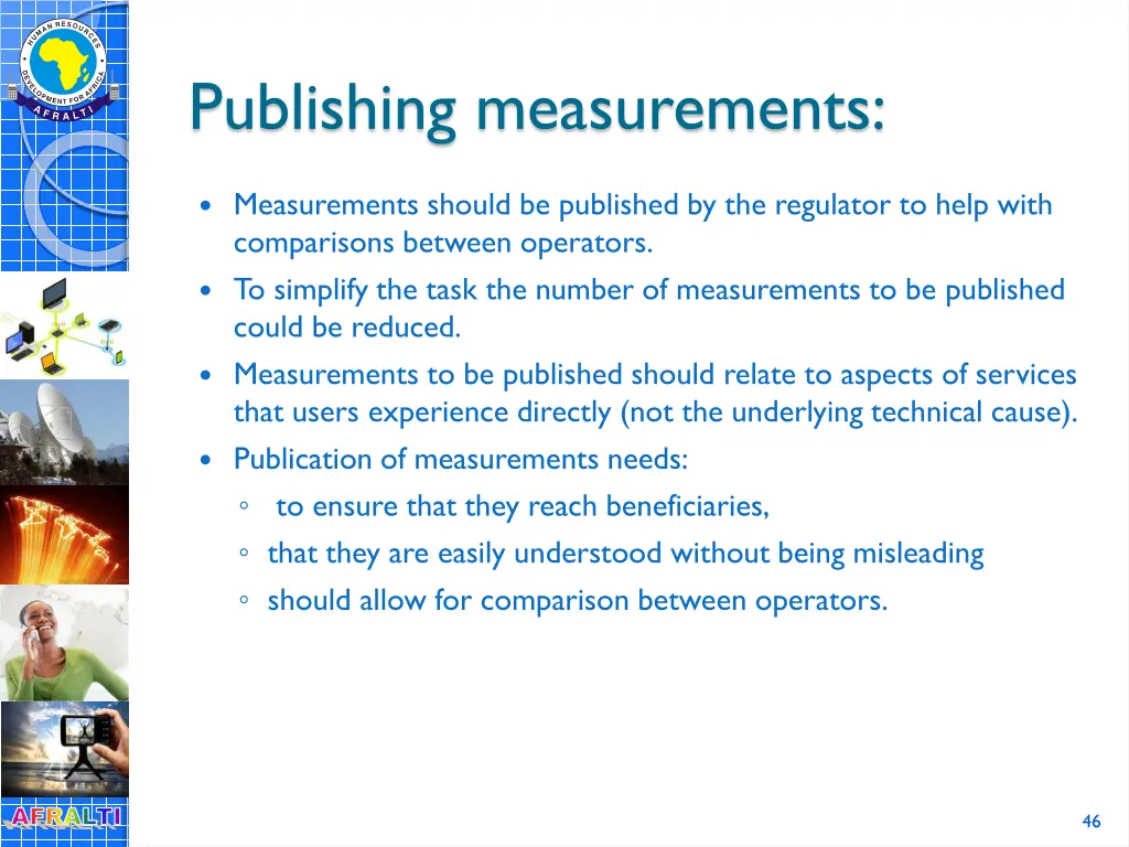 publishing measurements