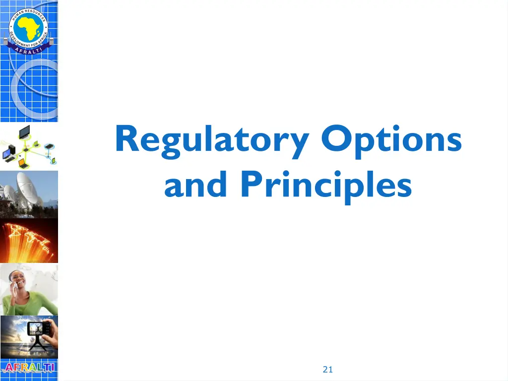 regulatory options and principles