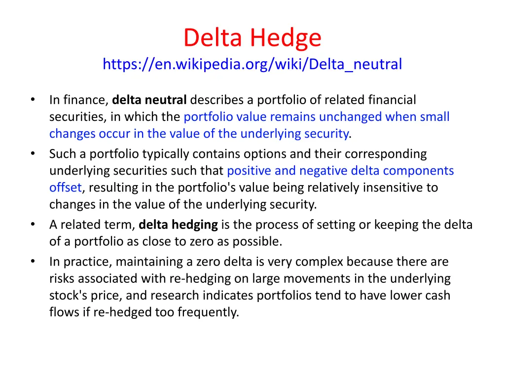 delta hedge