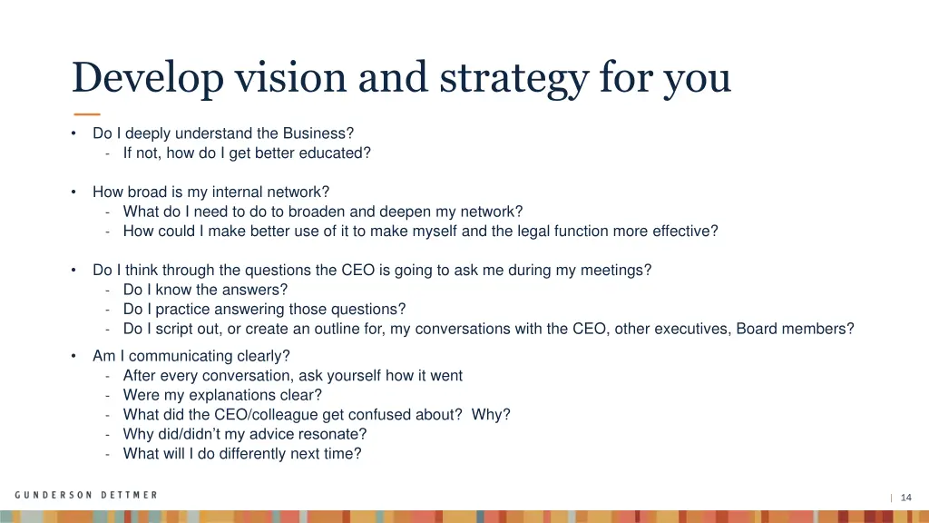 develop vision and strategy for you