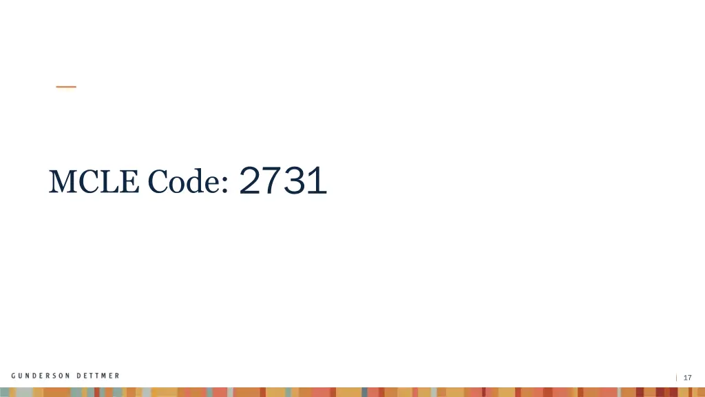 mcle code 2731