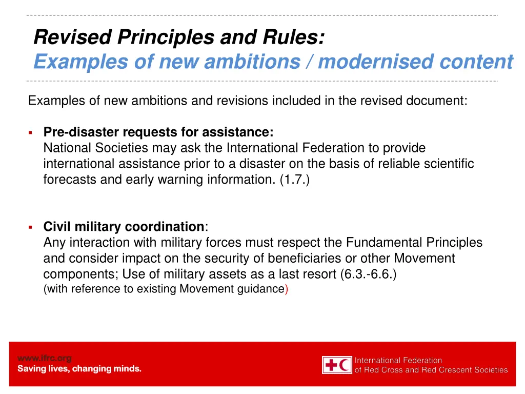 revised principles and rules examples