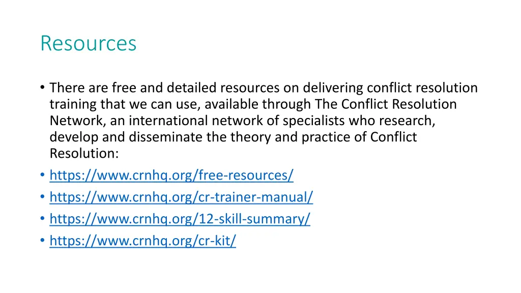 resources