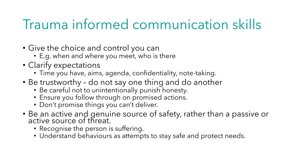 trauma informed communication skills