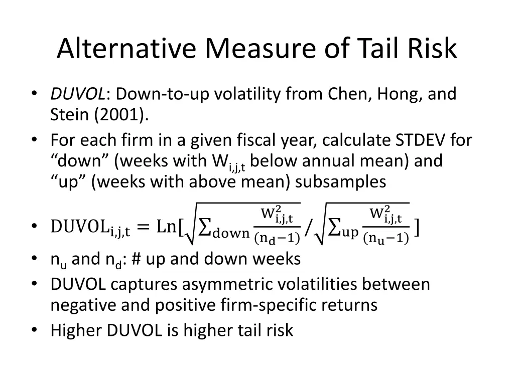 alternative measure of tail risk 1
