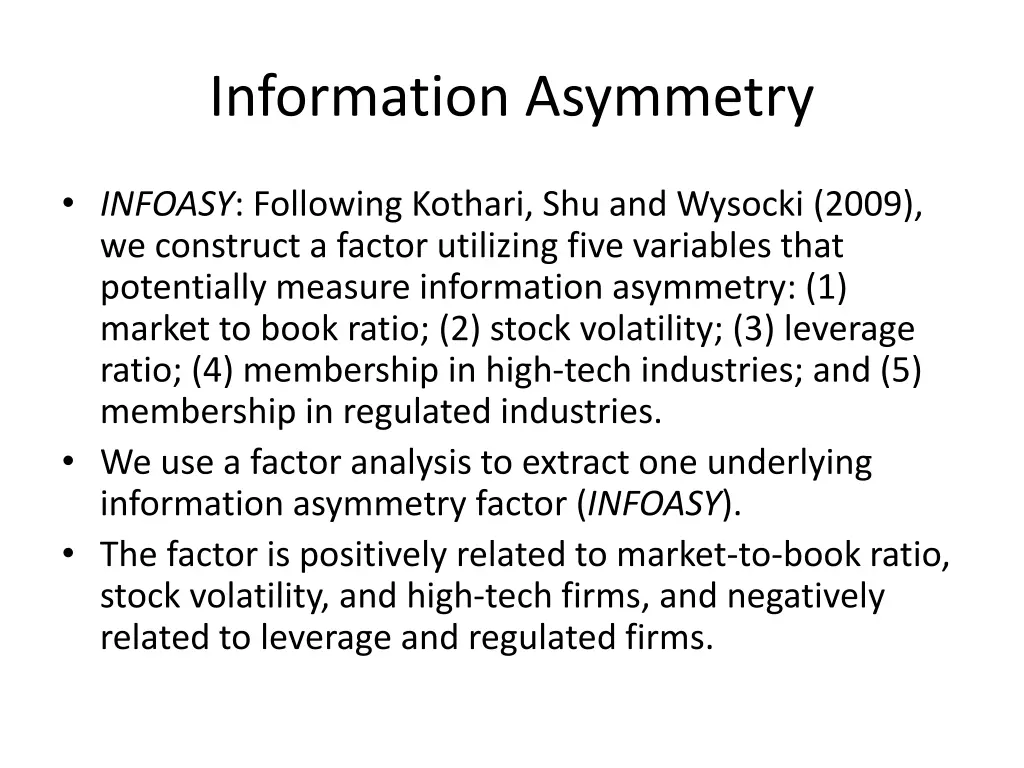 information asymmetry