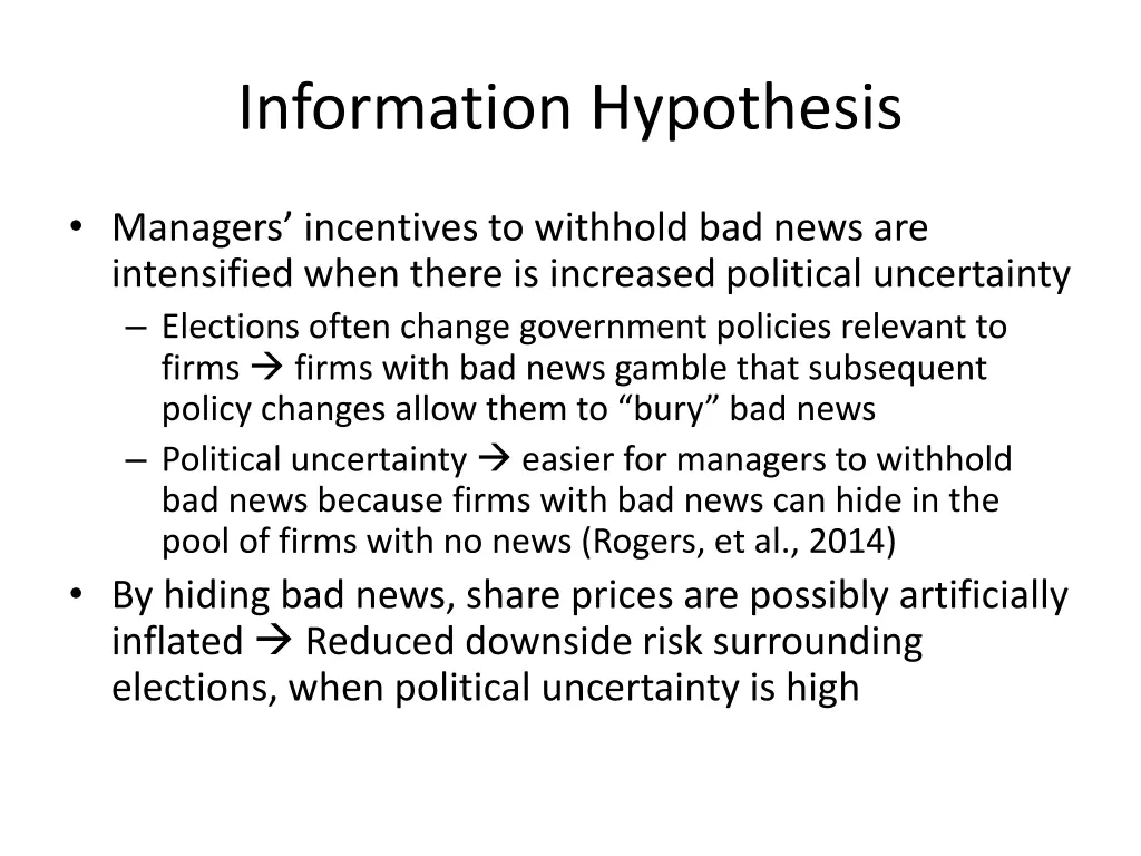 information hypothesis 1