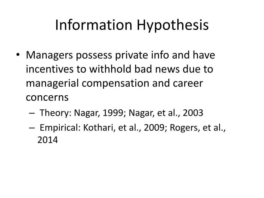information hypothesis