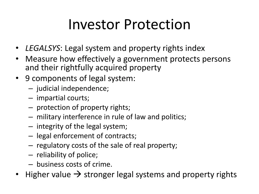 investor protection