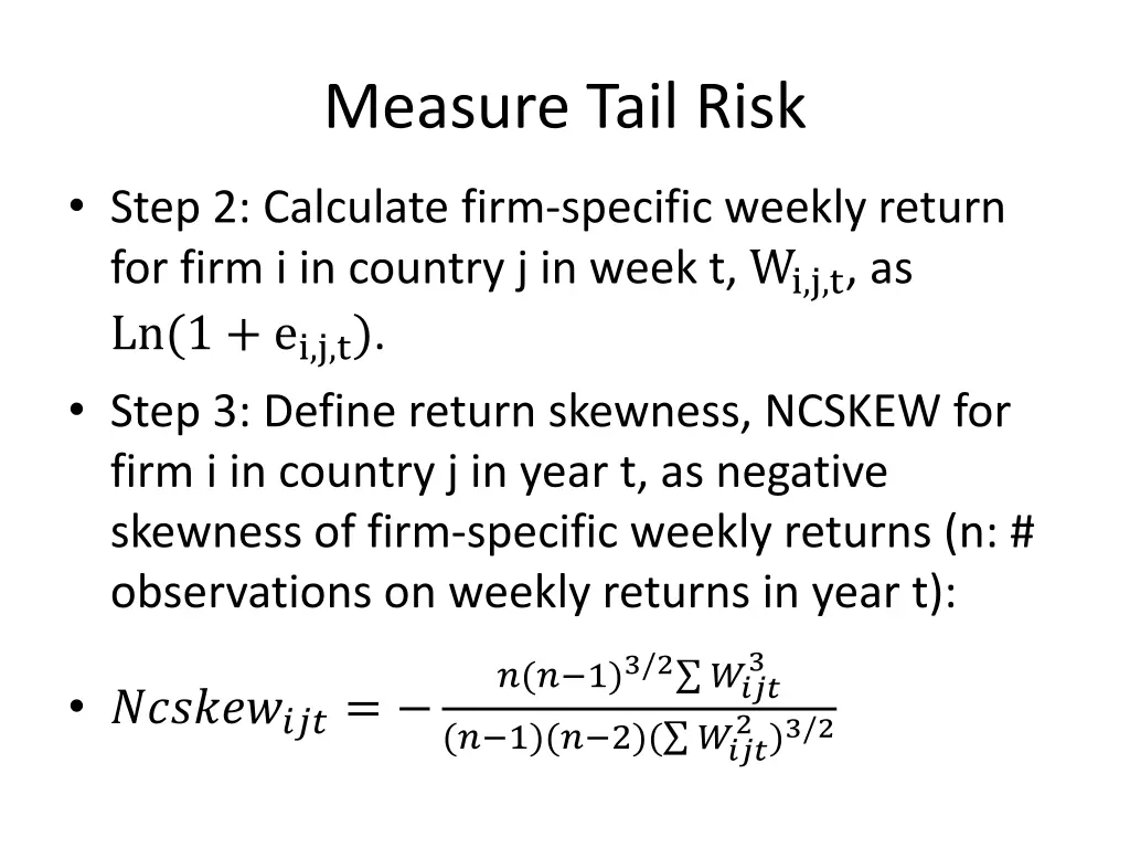 measure tail risk 1