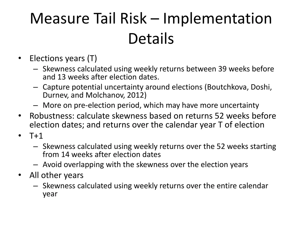 measure tail risk implementation details