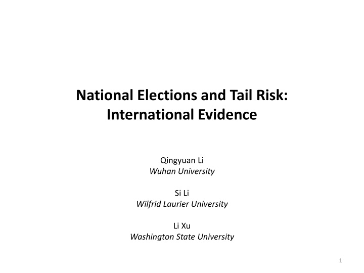 national elections and tail risk international
