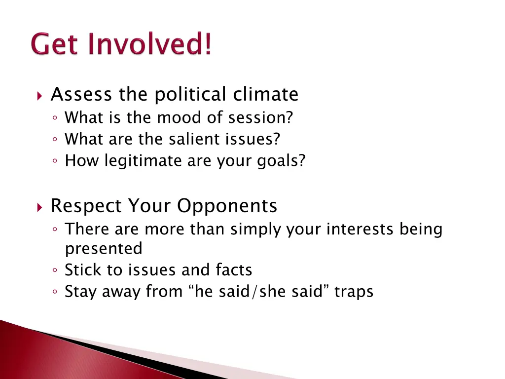 assess the political climate what is the mood