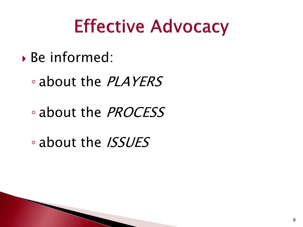 be informed about the players