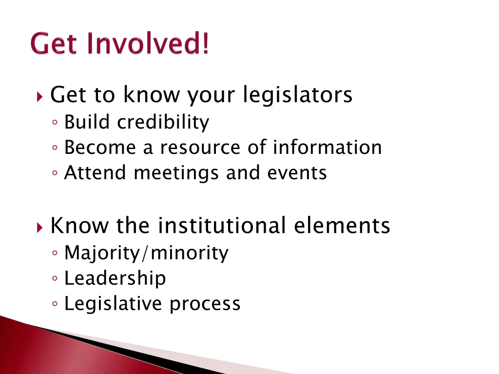 get to know your legislators build credibility