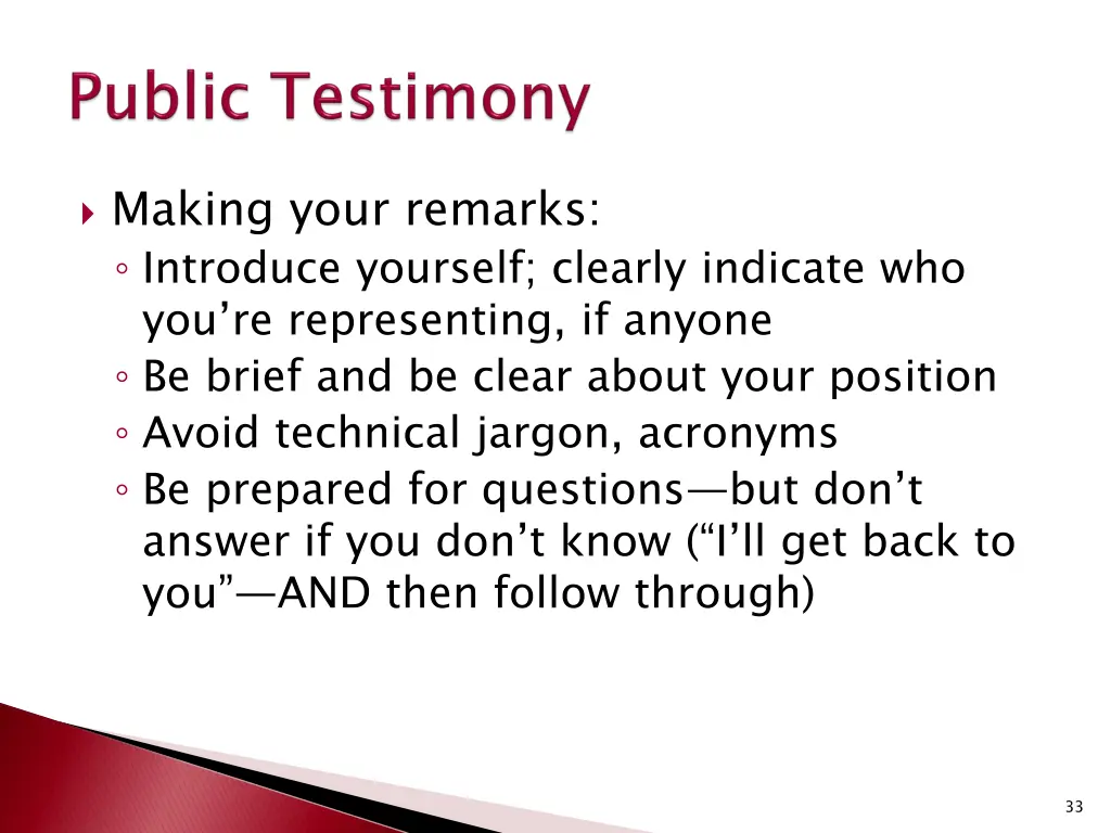 making your remarks introduce yourself clearly