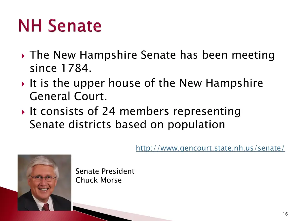 the new hampshire senate has been meeting since
