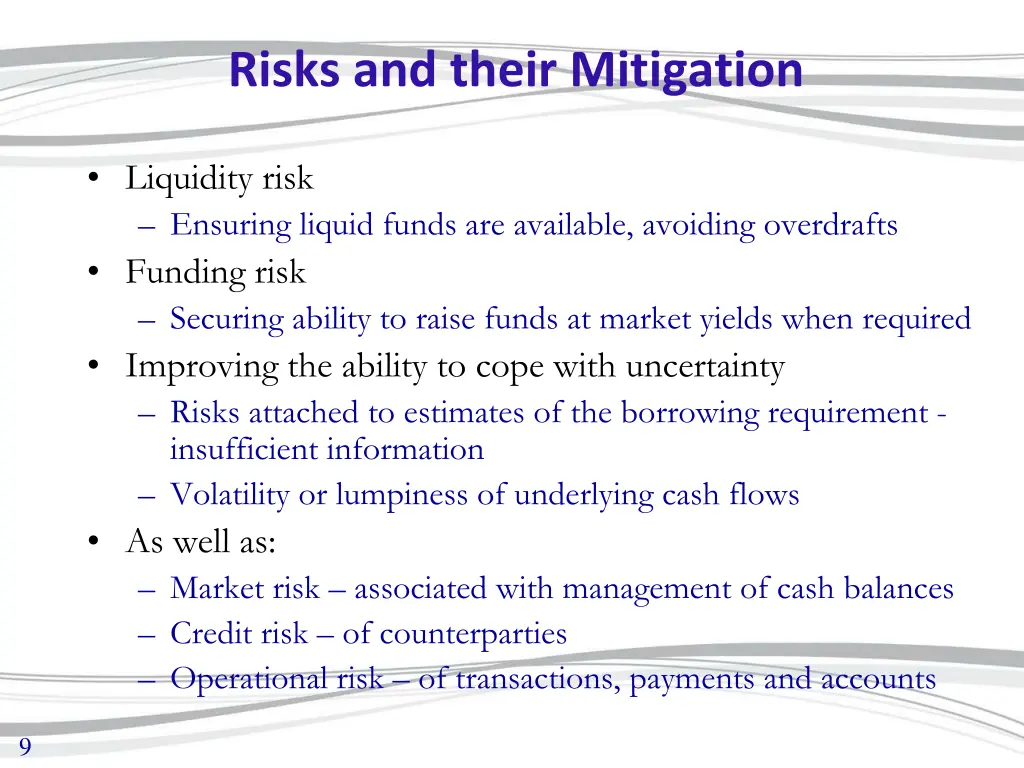 risks and their mitigation