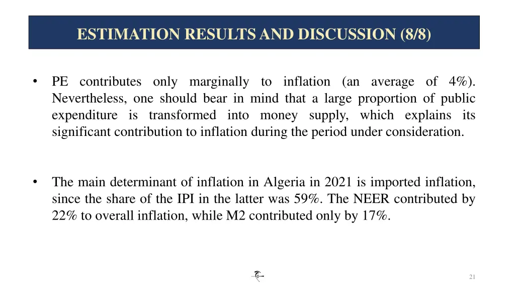 estimation results and discussion 8 8