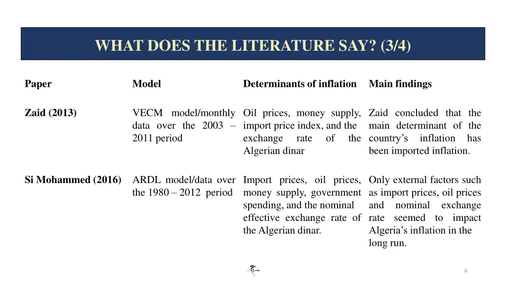 what does the literature say 3 4