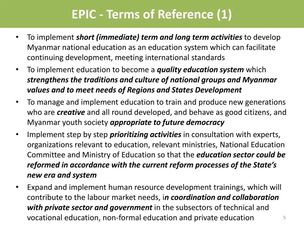 epic terms of reference 1