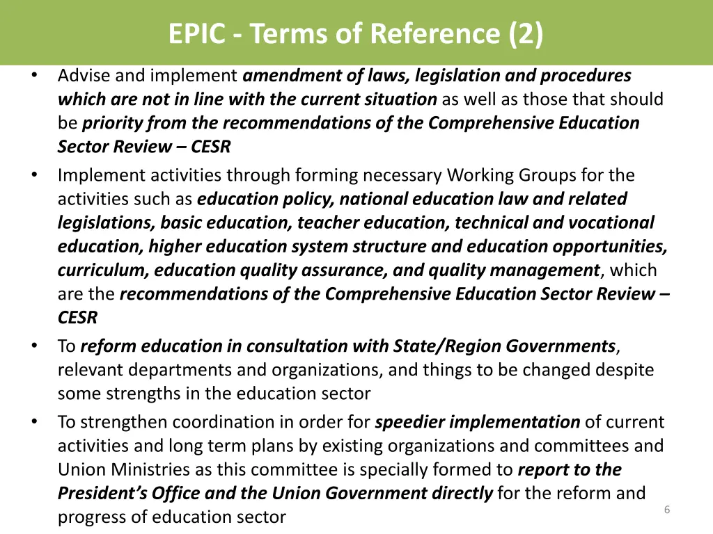 epic terms of reference 2