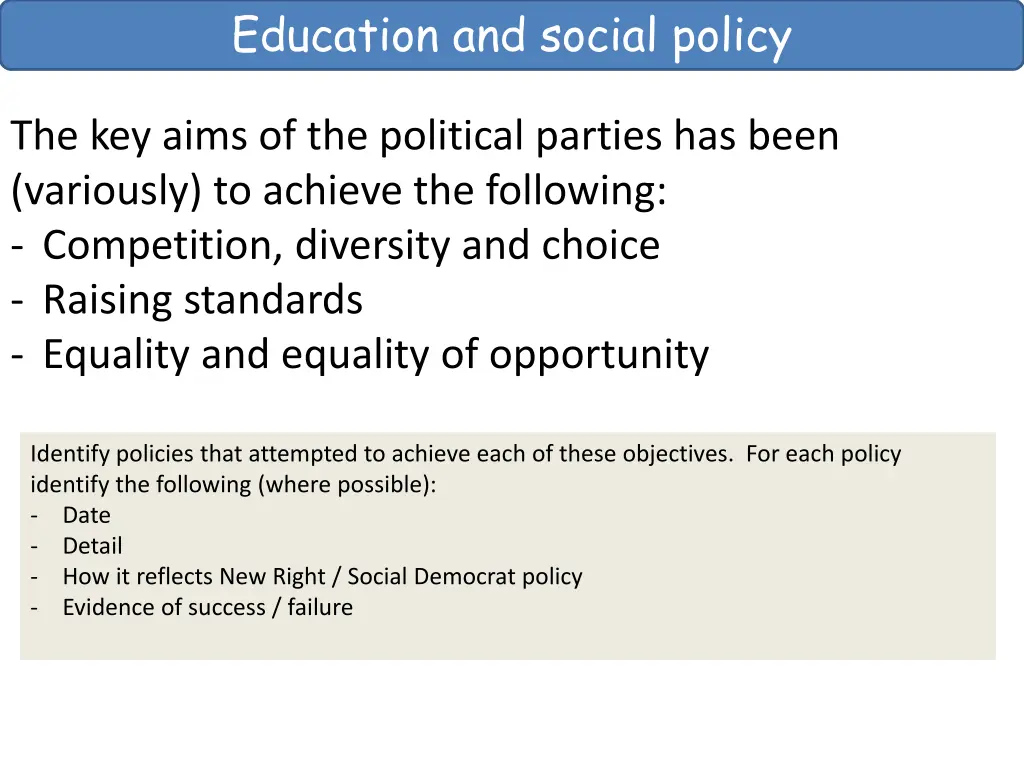 education and social policy