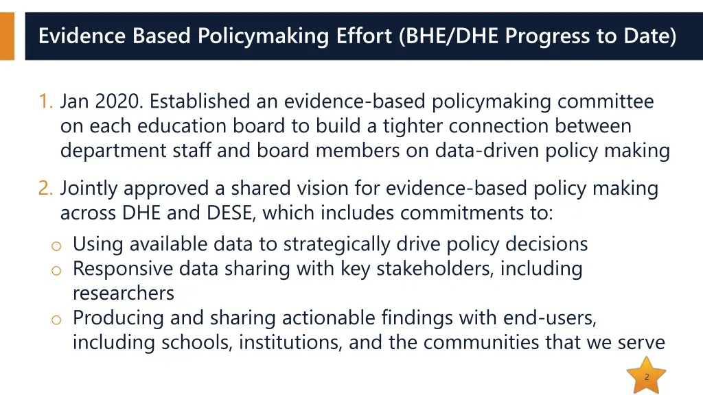 evidence based policymaking effort