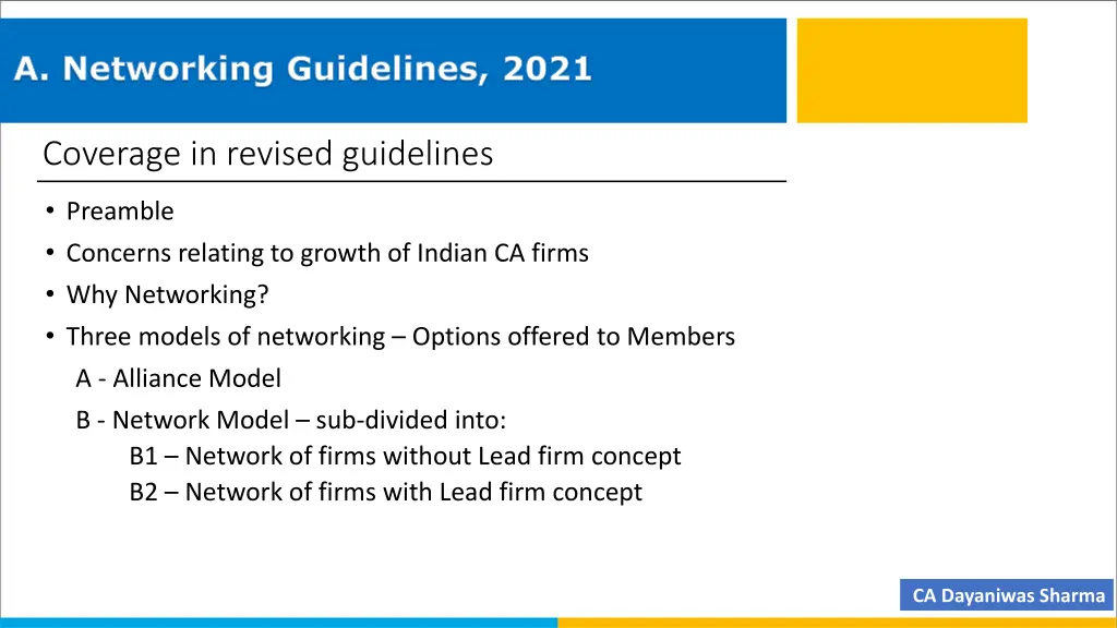 a networking guidelines 2021