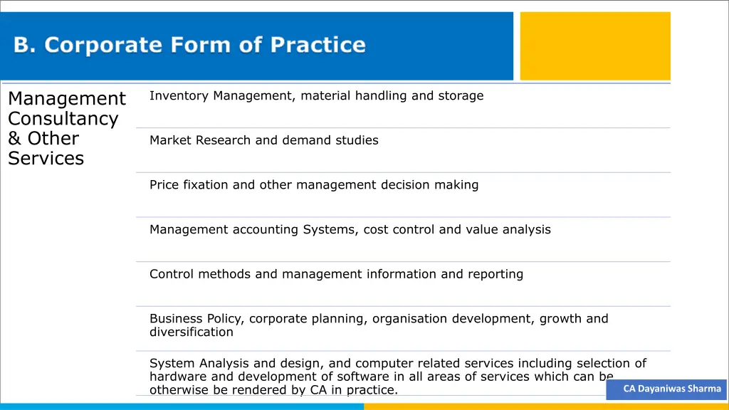 b corporate form of practice 3