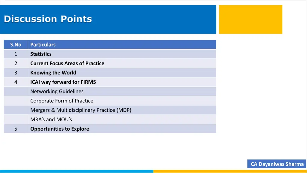 discussion points