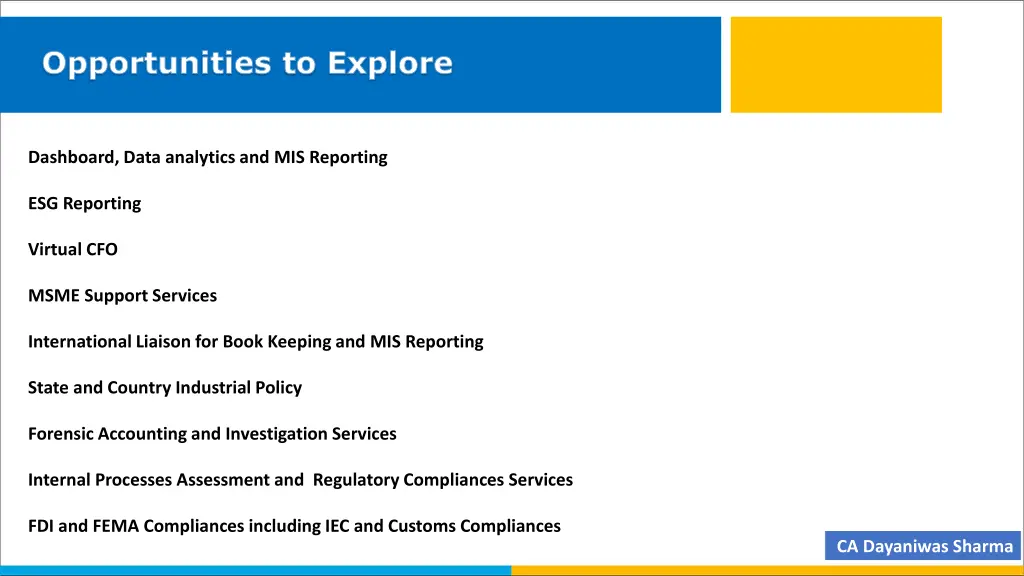 opportunities to explore