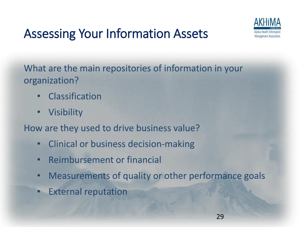 assessing your information assets assessing your