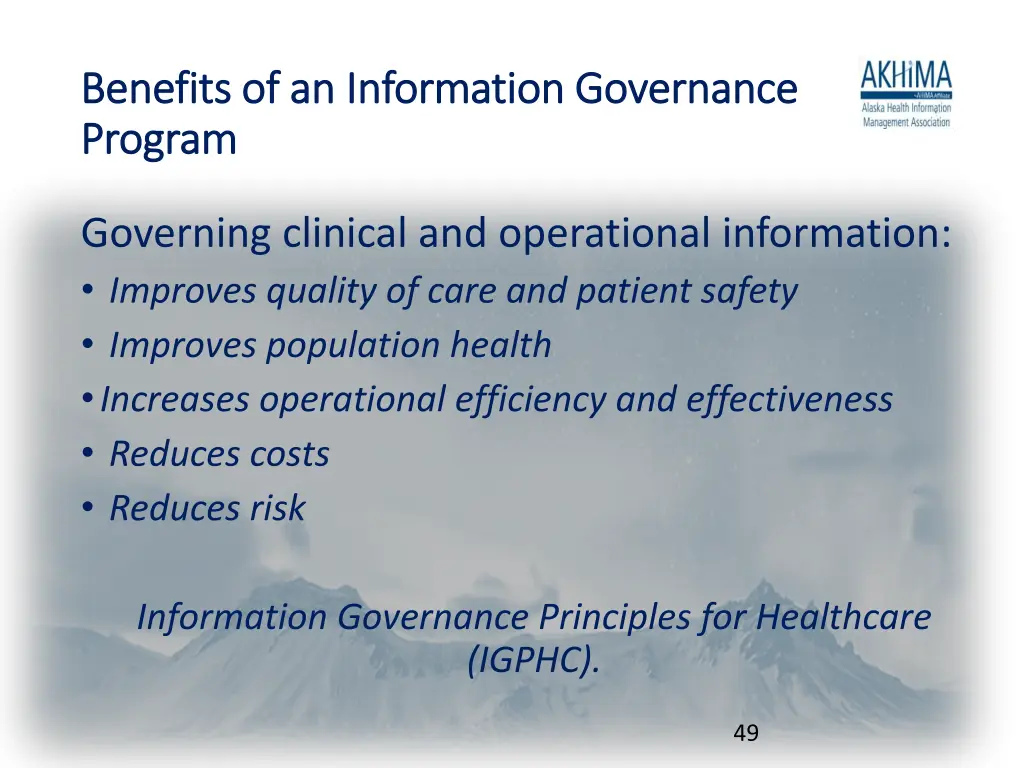 benefits of an information governance benefits