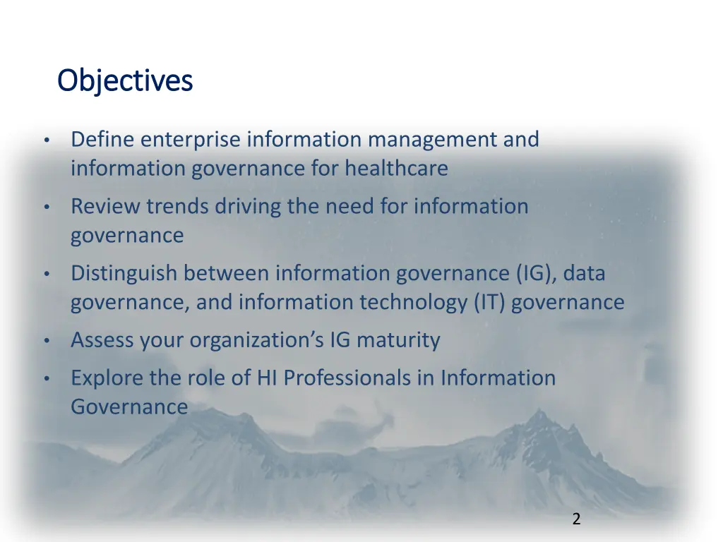 objectives objectives