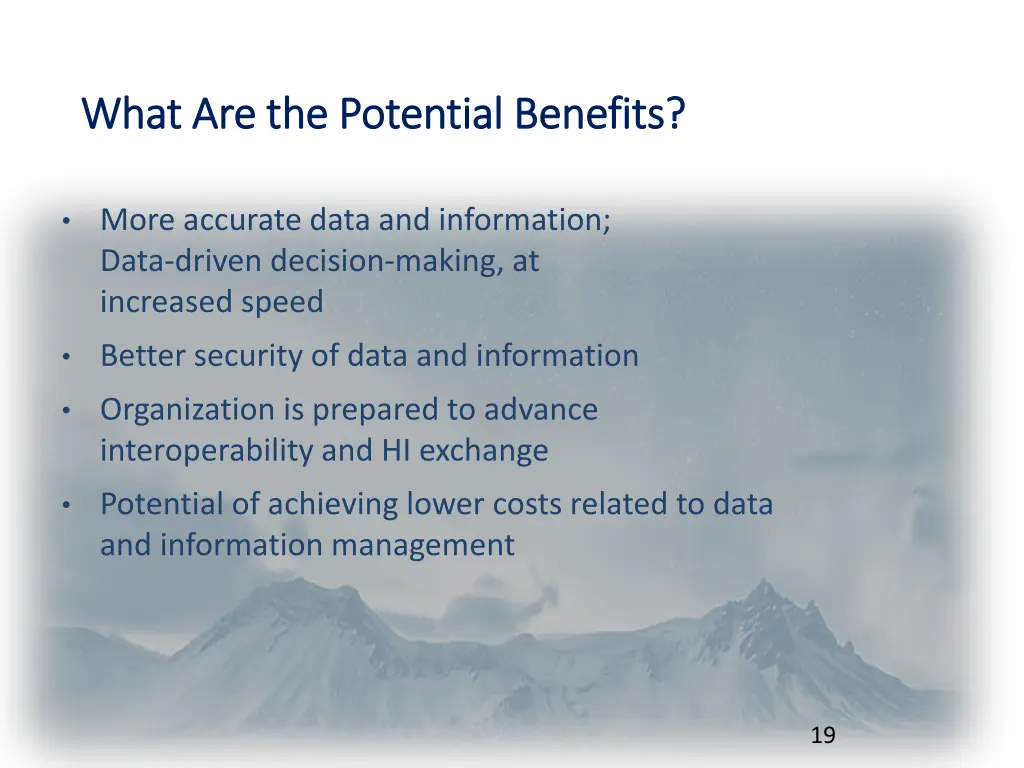 what are the potential benefits what