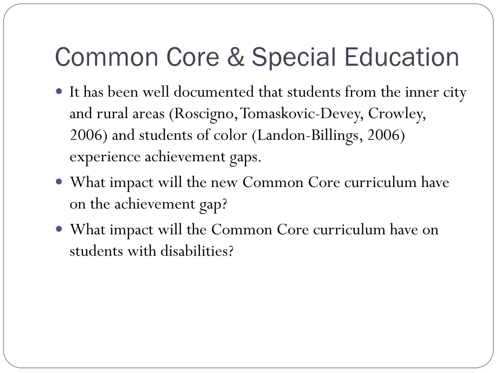 common core special education
