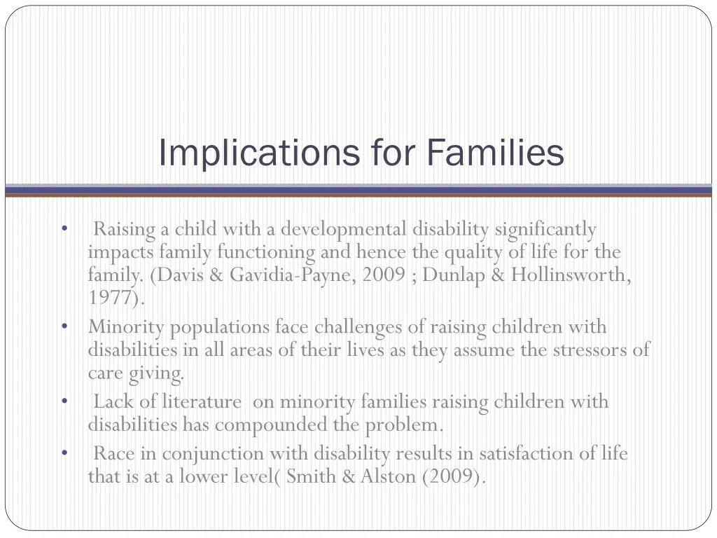 implications for families
