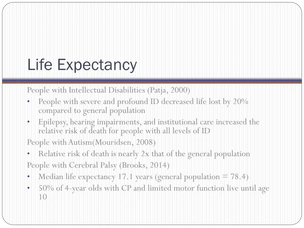 life expectancy