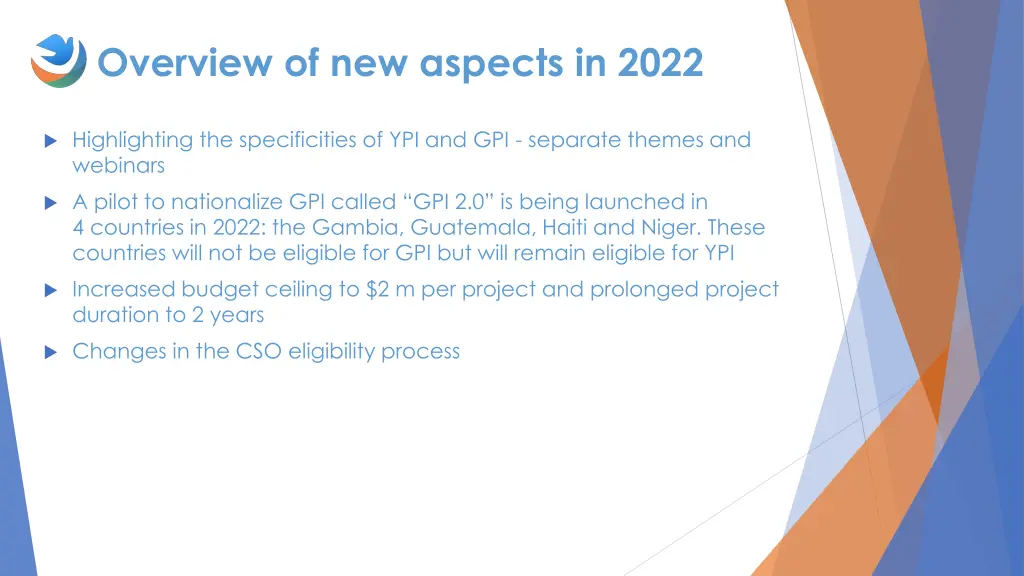 overview of new aspects in 2022