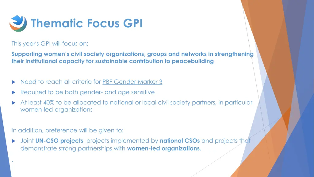 thematic focus gpi