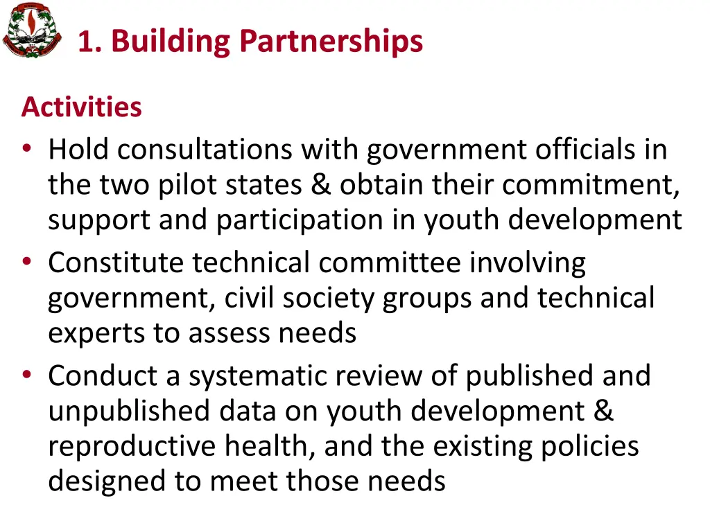 1 building partnerships