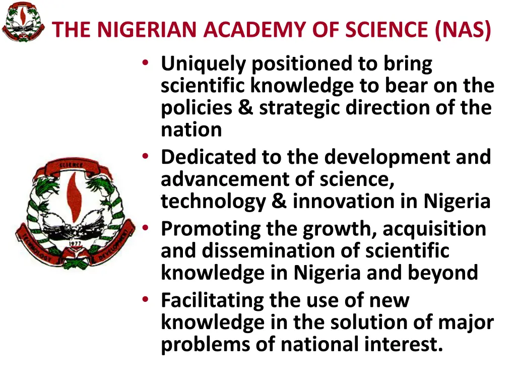 the nigerian academy of science nas uniquely