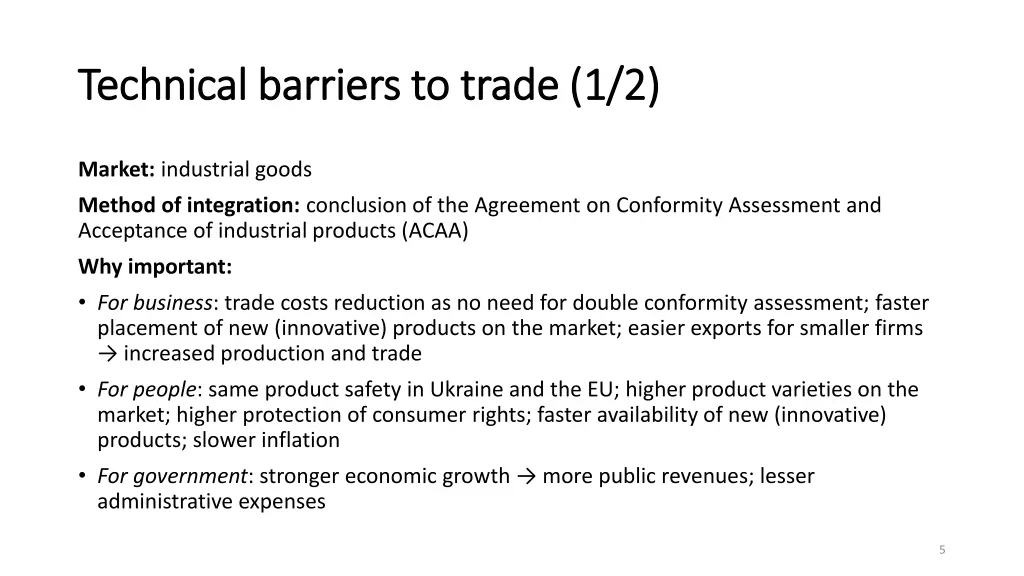 technical barriers to technical barriers to trade