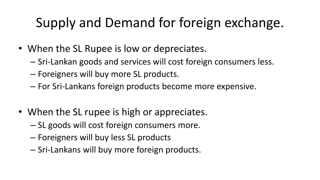 supply and demand for foreign exchange